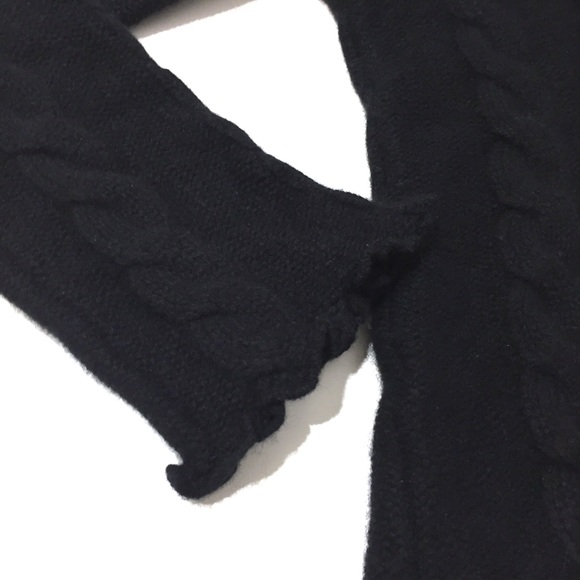 Black Goat 100% Cashmere Cable Knit Sweater S - Picture 5 of 8